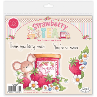 (CCLSTMP004)Craft Consortium Strawberry Tea A6 Photopolymer Stamp Set So Sweet