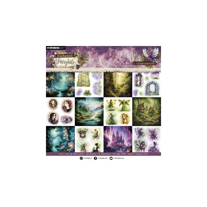 (SL-EF-CPP468)Studio Light Collage paper pad Enchanted Fairytale nr. 468