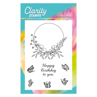 (STA-FL-11562-A6)Claritystamp Floral Delights - Happy Birthday A6 Stamp Set