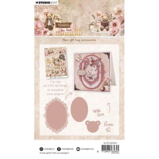 (SL-TTT-CD1079)Studio Light Cutting Die Bear gift bag accesories Teddy's Tea Time nr. 1079