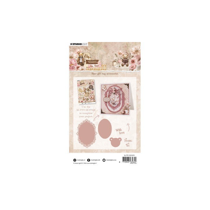 (SL-TTT-CD1079)Studio Light Cutting Die Bear gift bag accesories Teddy's Tea Time nr. 1079