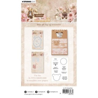 (SL-TTT-STAMP924)Studio light Stamp Bear gift bag tag accesories Teddy's Tea Time nr. 924