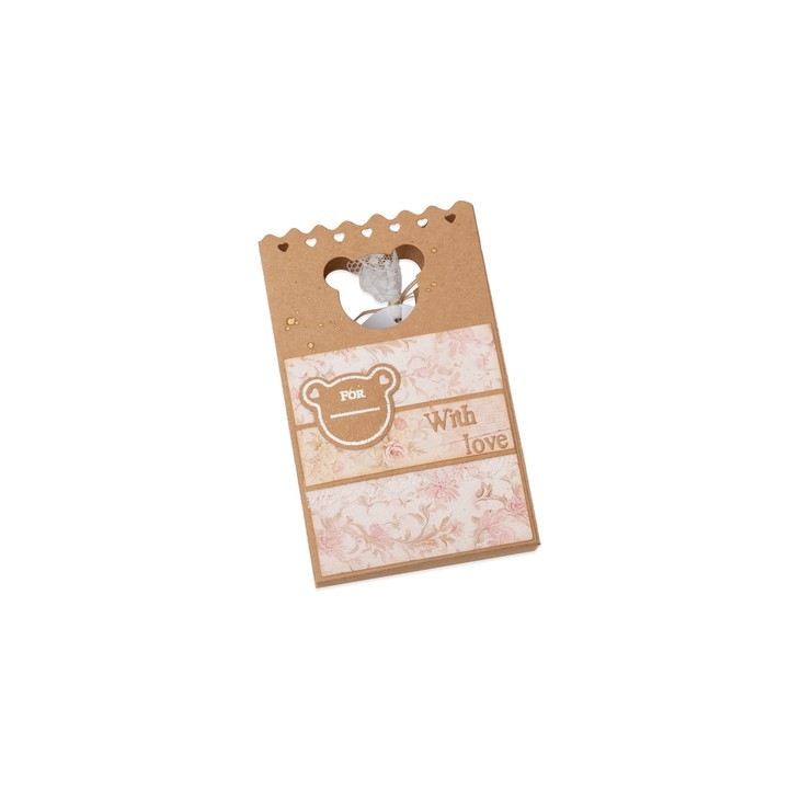 (SL-TTT-STAMP924)Studio light Stamp Bear gift bag tag accesories Teddy's Tea Time nr. 924