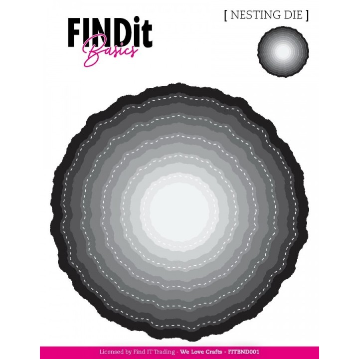 (FITBND001)Find It Basics - Nesting Dies - Stitched Wavey Circles