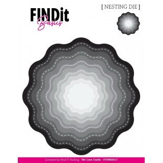 (FITBND017)Find It Basics - Nesting Dies - Stitched Wavy Bloom