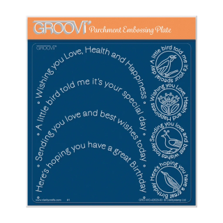 (GRO-WO-42629-03)Groovi Plate A5 Celebration Sentiment Rounds