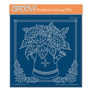 (GRO-FL-42620-26Groovi Plate Midi Linda's Sunflowers with Watering Can