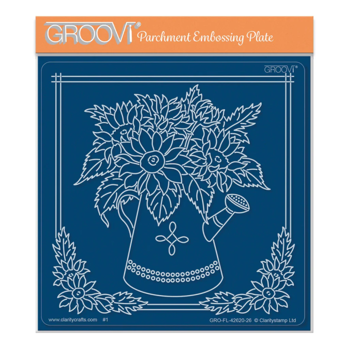 (GRO-FL-42620-26Groovi Plate Midi Linda's Sunflowers with Watering Can