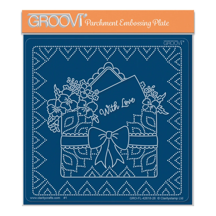 (GRO-FL-42618-26)Groovi Plate Midi Linda's Pansies with Lace Envelope