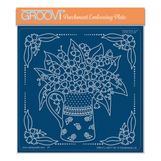 (GRO-FL-42617-26)Groovi Plate Midi Linda's Lily of the Valley with Jug
