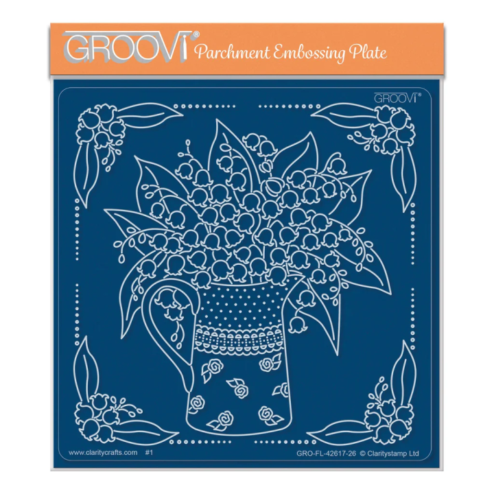 (GRO-FL-42617-26)Groovi Plate Midi Linda's Lily of the Valley with Jug