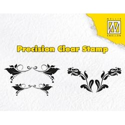 (APST019)Precision Clear Stamp leaves & double tulips