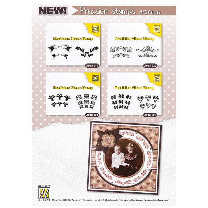 (APST019)Precision Clear Stamp leaves & double tulips