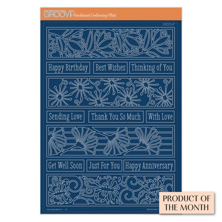 (GRO-PA-42631-16)Groovi plate A4 - Bookmark Panels