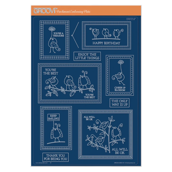 (GRO-BI-42632-16)Groovi plate A4 - Picture This: Little SHAC Birds