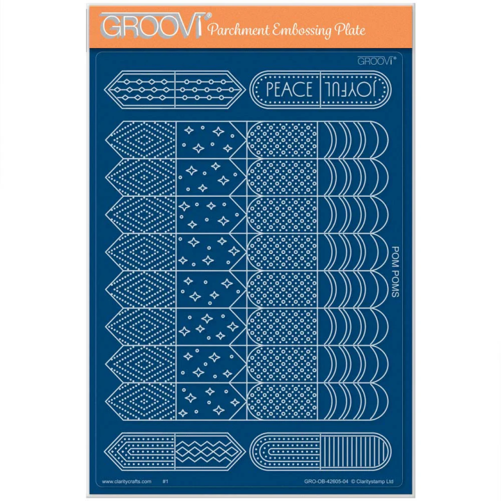 (GRO-OB-42605-04)Groovi Plate A5 Pom Poms Tem with Instructions