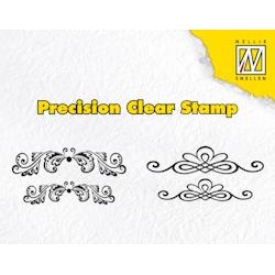(APST020)Precision Clear Stamp swirls & diamonds