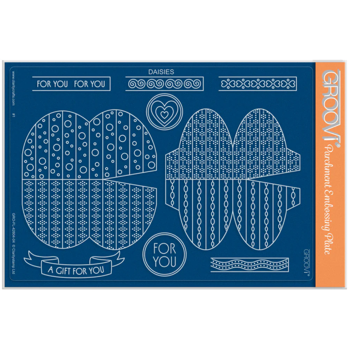 (GRO-FL-42604-04)Groovi Plate A5 Daisies Tem-Plate with Instructions