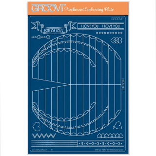 (GRO-LO-42602-04)Groovi Plate A5 Hearts Tem-Plate with Instructions