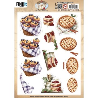 (SB11107)3D Pushout Sheet - Berries Beauties - Homestead Bakery - Bake Bites
