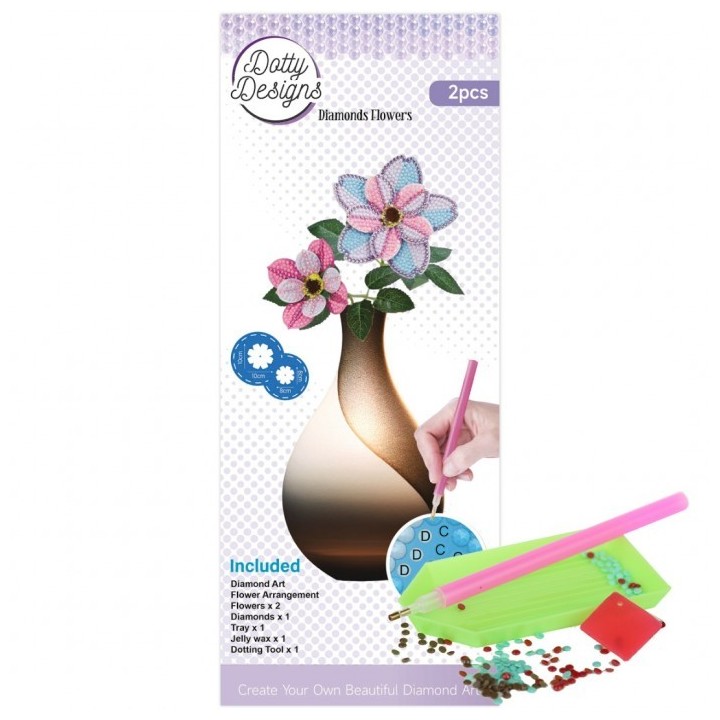 (DDDFS1002)Dotty Designs Diamond Flower Set - Purple Gerbera Bouquet