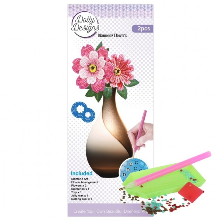 (DDDFS1003)Dotty Designs Diamond Flower Set - Pink Anemone Bouquet