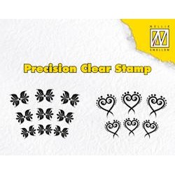 (APST022)Precision Clear Stamp exotic flower & heart