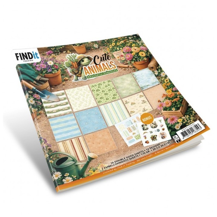 (BBPP10040)Paperpack - Berries Beauties - Cute Animals 20 x 20 cm