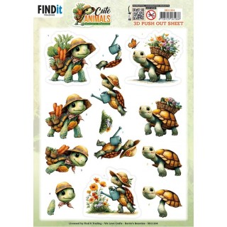 (SB11104)3D Pushout Sheet - Berries Beauties - Cute Animals - Turtles