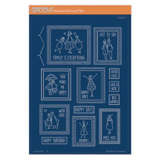 (GRO-BI-42633-16)Groovi plate A4 - Picture This: Family Is Everything Triangle People Set 1