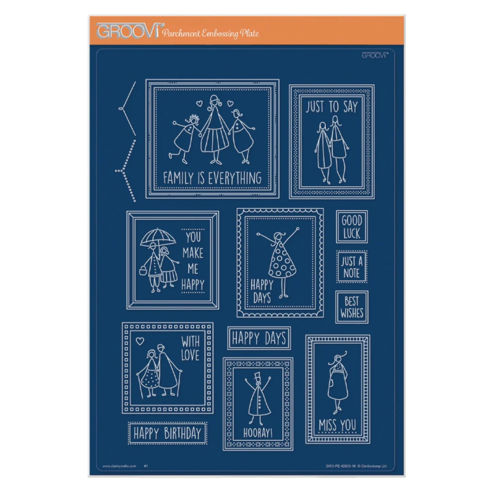 (GRO-BI-42633-16)Groovi plate A4 - Picture This: Family Is Everything Triangle People Set 1