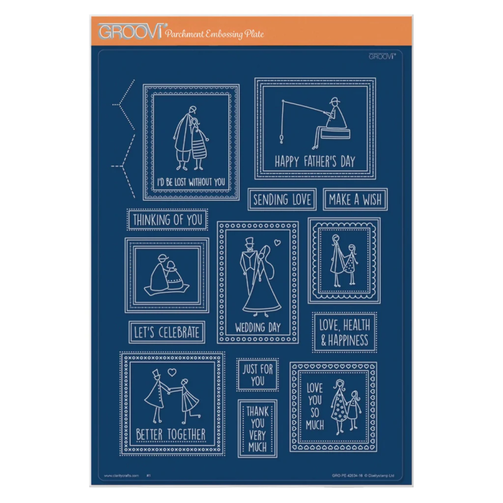 (GRO-PE-42634-16)Groovi plate A4 - Picture This: I'd Be Lost Without You Triangle People Set 2