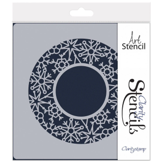 (STE-WI-00977-77)Claritystamp Snowflakes Aperture Round 7" x 7" Stencil
