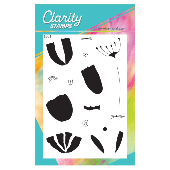 (STA-FL-12330-A6)Claritystamp Barbara's Build a Bloom - Botanicals Set 3 A6 Stamp Set