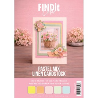 (FITCBA5007)Find It Color - Linen Cardstock Pack A5 - Pastel Mix Pack