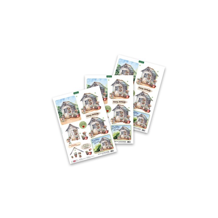 (11-DCD748)Katy Sue Designs  3D Die-Cut Summer Shed (3pcs)