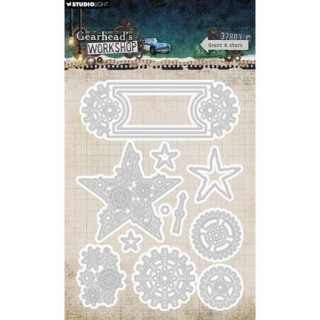(SL-GW-CD1106)Studio Light Cutting Die Gears & Stars Gearhead's Workshop nr. 1106