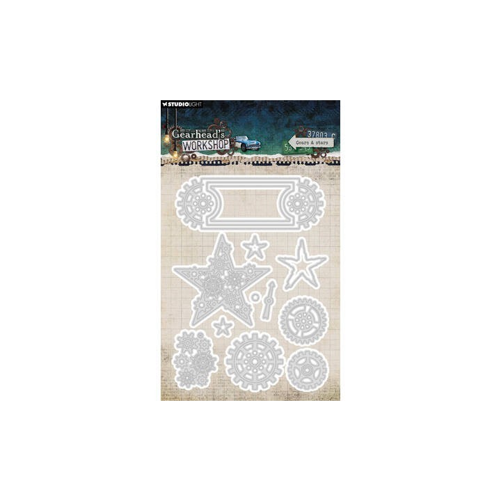 (SL-GW-CD1106)Studio Light Cutting Die Gears & Stars Gearhead's Workshop nr. 1106