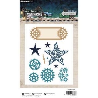 (SL-GW-CD1106)Studio Light Cutting Die Gears & Stars Gearhead's Workshop nr. 1106