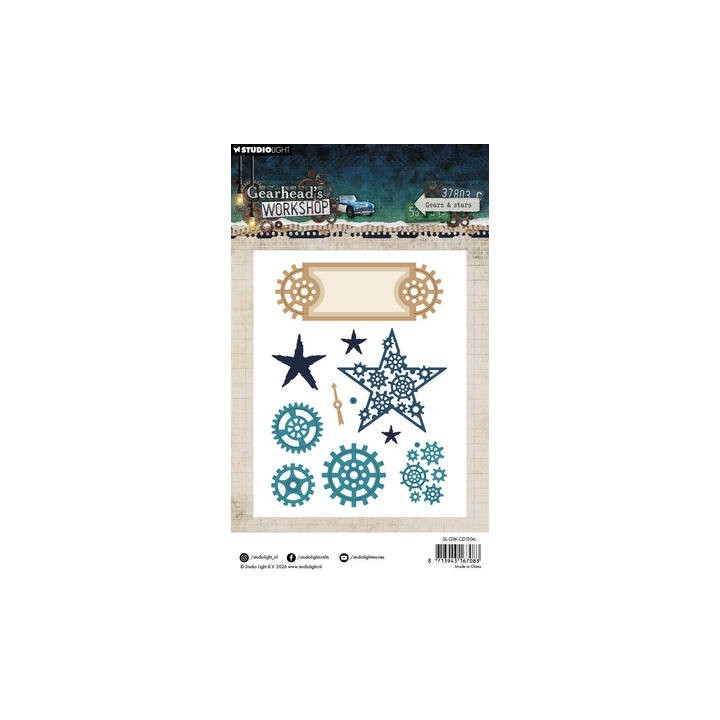 (SL-GW-CD1106)Studio Light Cutting Die Gears & Stars Gearhead's Workshop nr. 1106