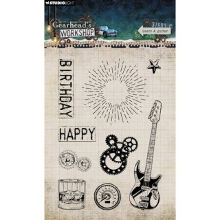 (SL-GW-STAMP944)Studio light Stamp Gears & Guitar Gearhead's Workshop nr. 944