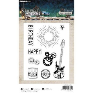(SL-GW-STAMP944)Studio light Stamp Gears & Guitar Gearhead's Workshop nr. 944