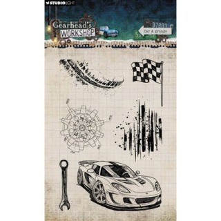 (SL-GW-STAMP945)Studio light Stamp Car & Grunge Gearhead's Workshop nr. 945