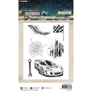 (SL-GW-STAMP945)Studio light Stamp Car & Grunge Gearhead's Workshop nr. 945