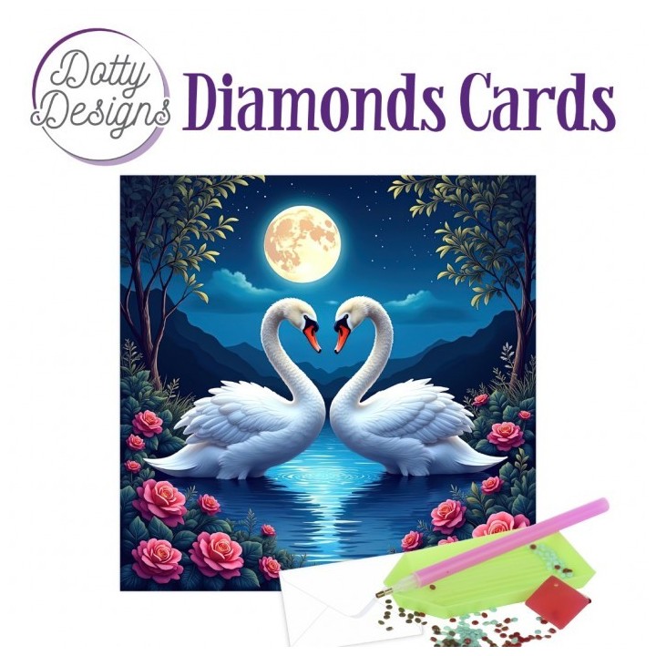 (DDDC1215)Dotty Designs Diamond Cards - Swans