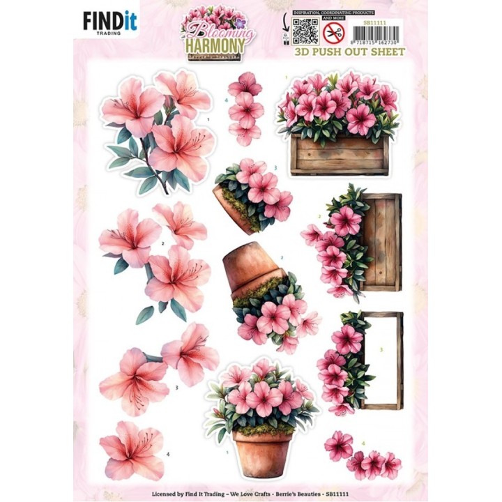 (SB11111)3D Pushout Sheet - Berries Beauties - Blooming Harmony - Blooming Pots