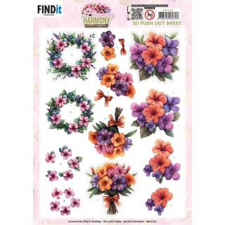 (SB11112)3D Pushout Sheet - Berries Beauties - Blooming Harmony - Blooming Bouquet