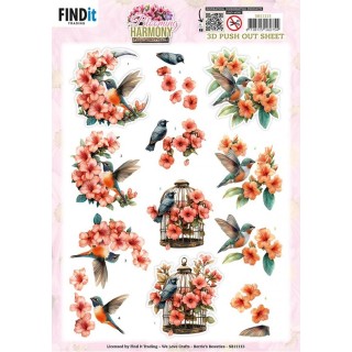 (SB11113)3D Pushout Sheet - Berries Beauties - Blooming Harmony - Blooming Serenade