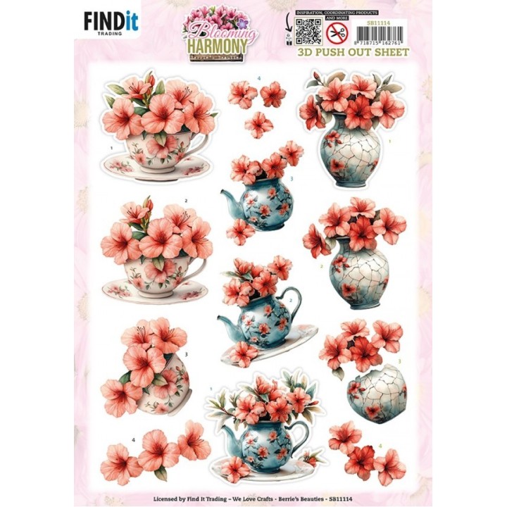 (SB11114)3D Pushout Sheet - Berries Beauties - Blooming Harmony - Blooming Elegance