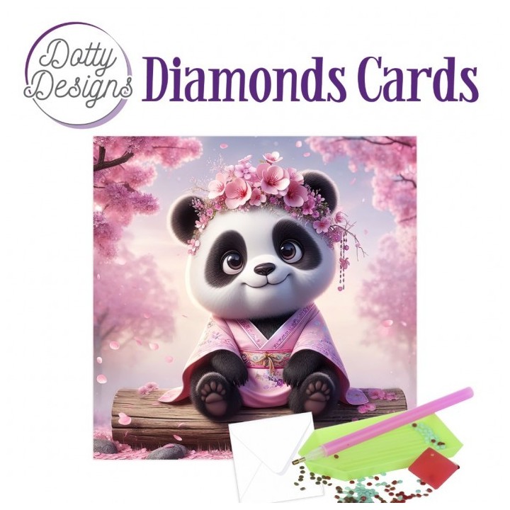 (DDDC1213)Doty Designs Diamond Cards - Sakura Blossom Panda